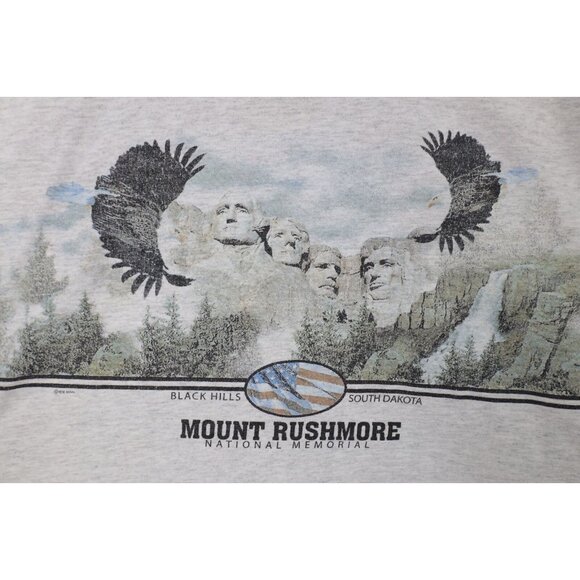 Vintage 90s Streetwear Mens 2XL XXL Faded All Over Print Mount Rushmore T-Shirt - Picture 4 of 16